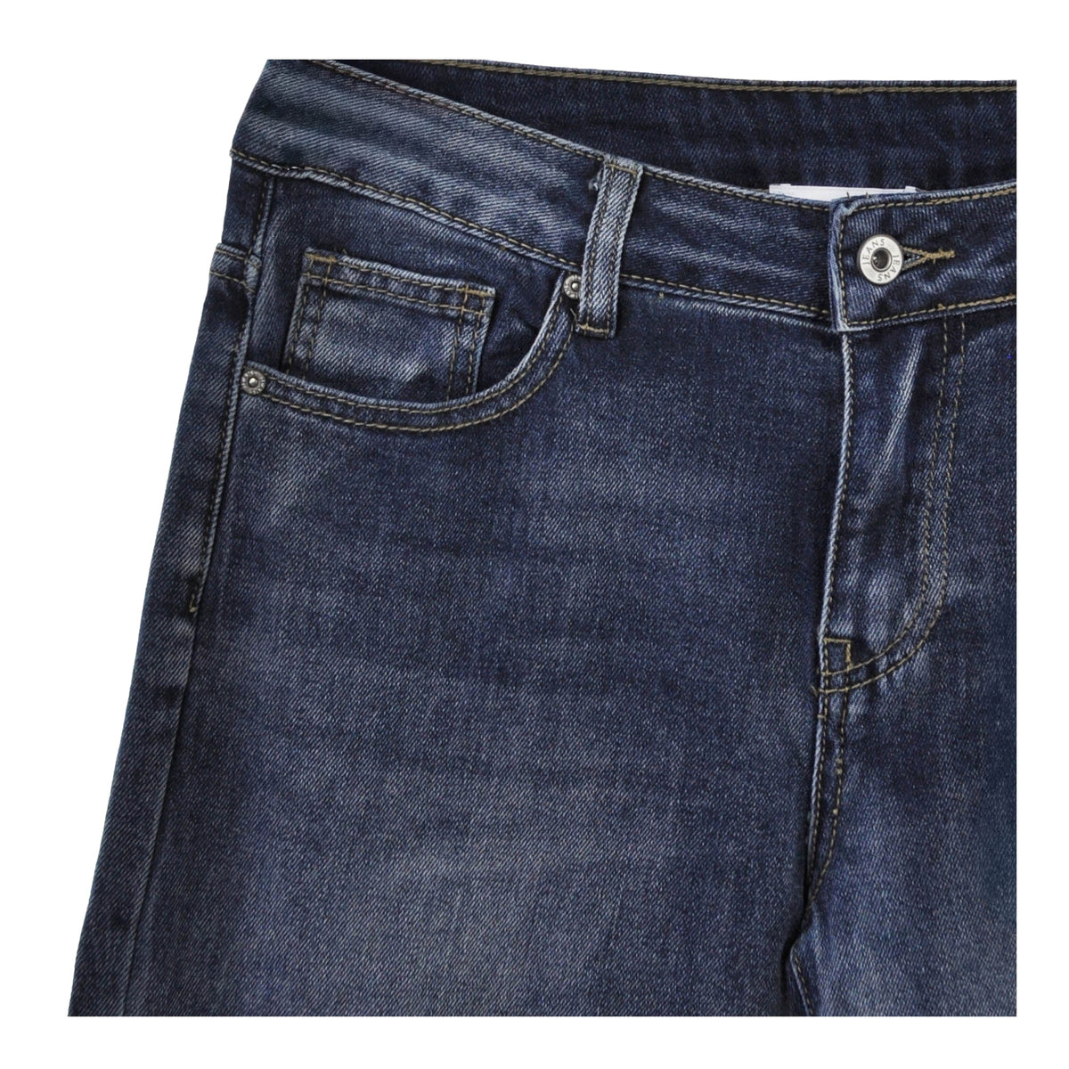 Jeans a vita alta con risvolto