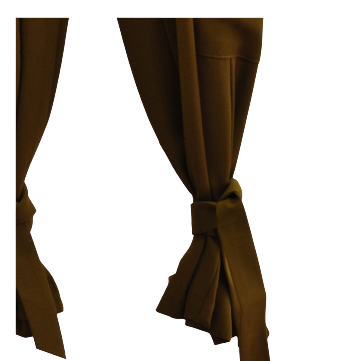 Pantalone cargo Peg Fashion Store color verde oliva con dettagli a fiocco decorativi sulle caviglie