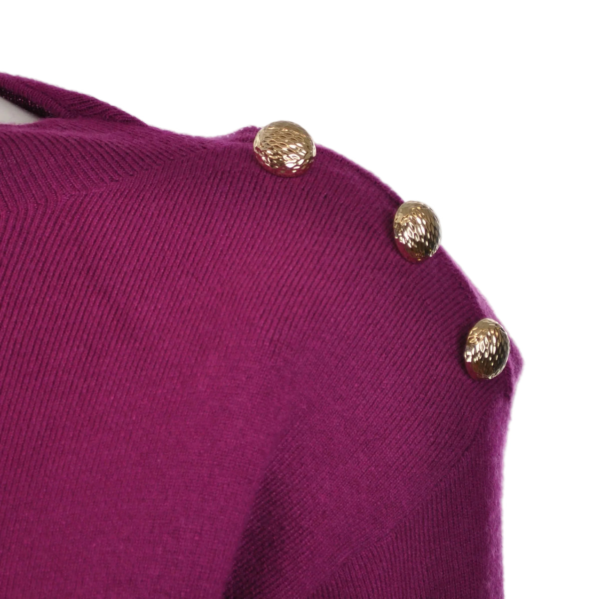 Vestito midi a maniche lunghe con bottoni gioiello