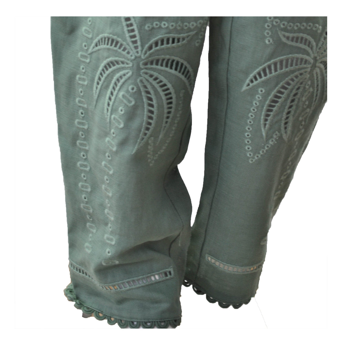 EMBROIDERED LINEN TROUSERS