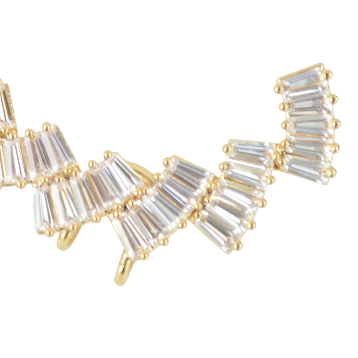 Orecchini in sospensione Peg Fashion Store con cristalli taglio baguette incastonati in metallo dorato