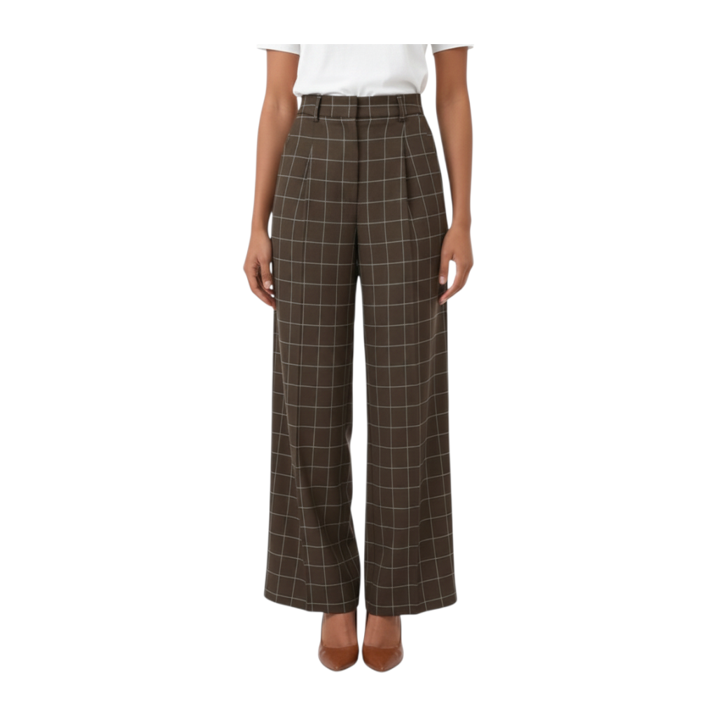 Pantalone largo a quadri