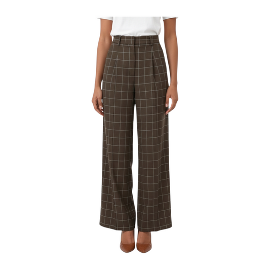 Pantalone largo a quadri
