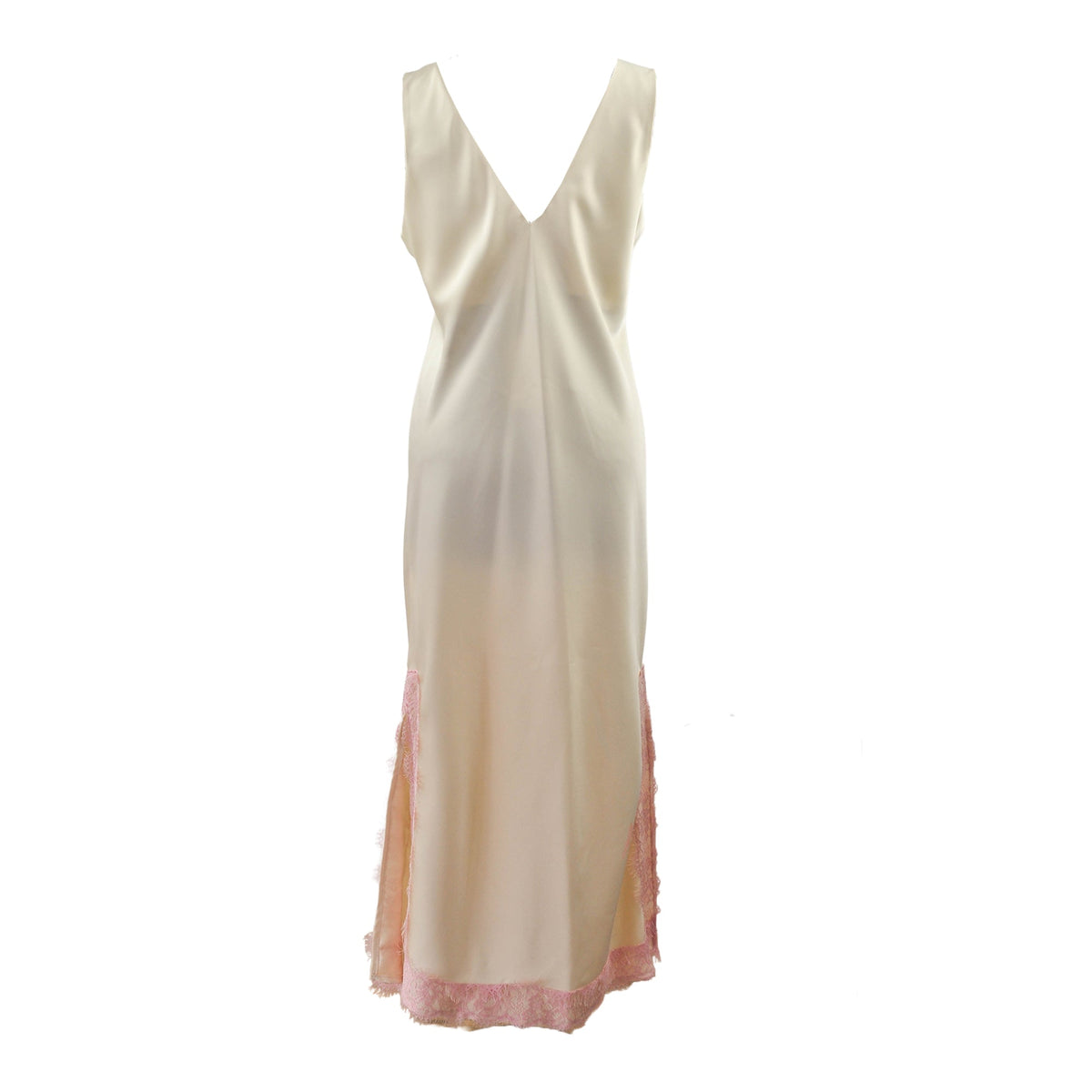 Abito lungo elegante con ricami rosa