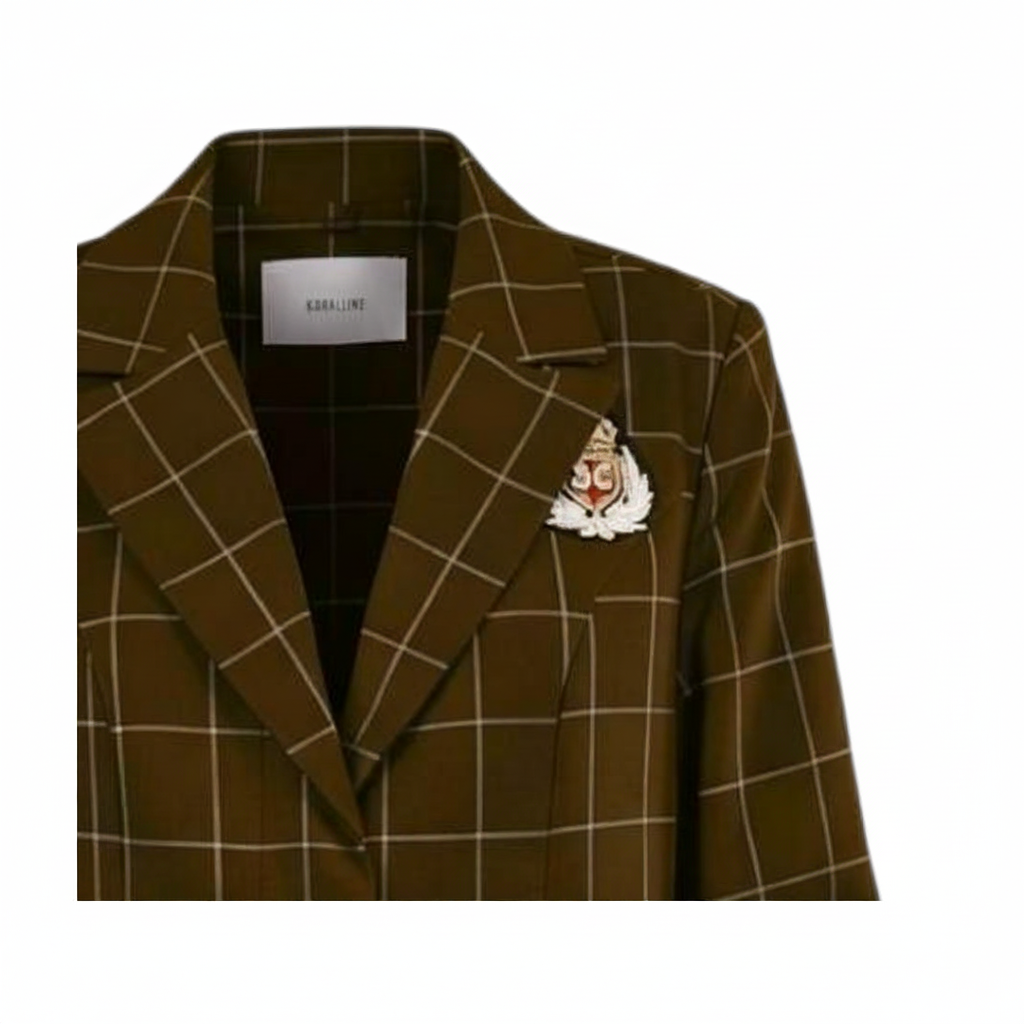 Blazer a quadri con polsino