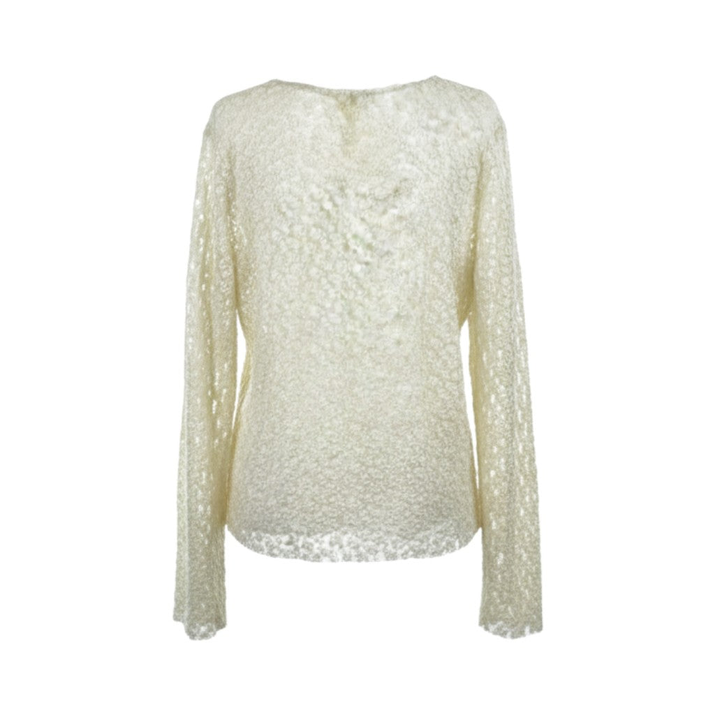 Blusa con scollatura a goccia con nastro