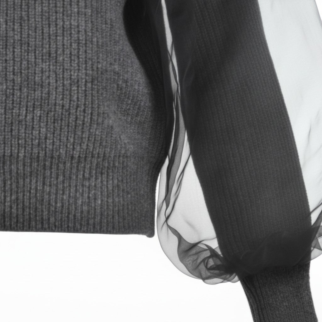 Pull in maglia inglese con organza