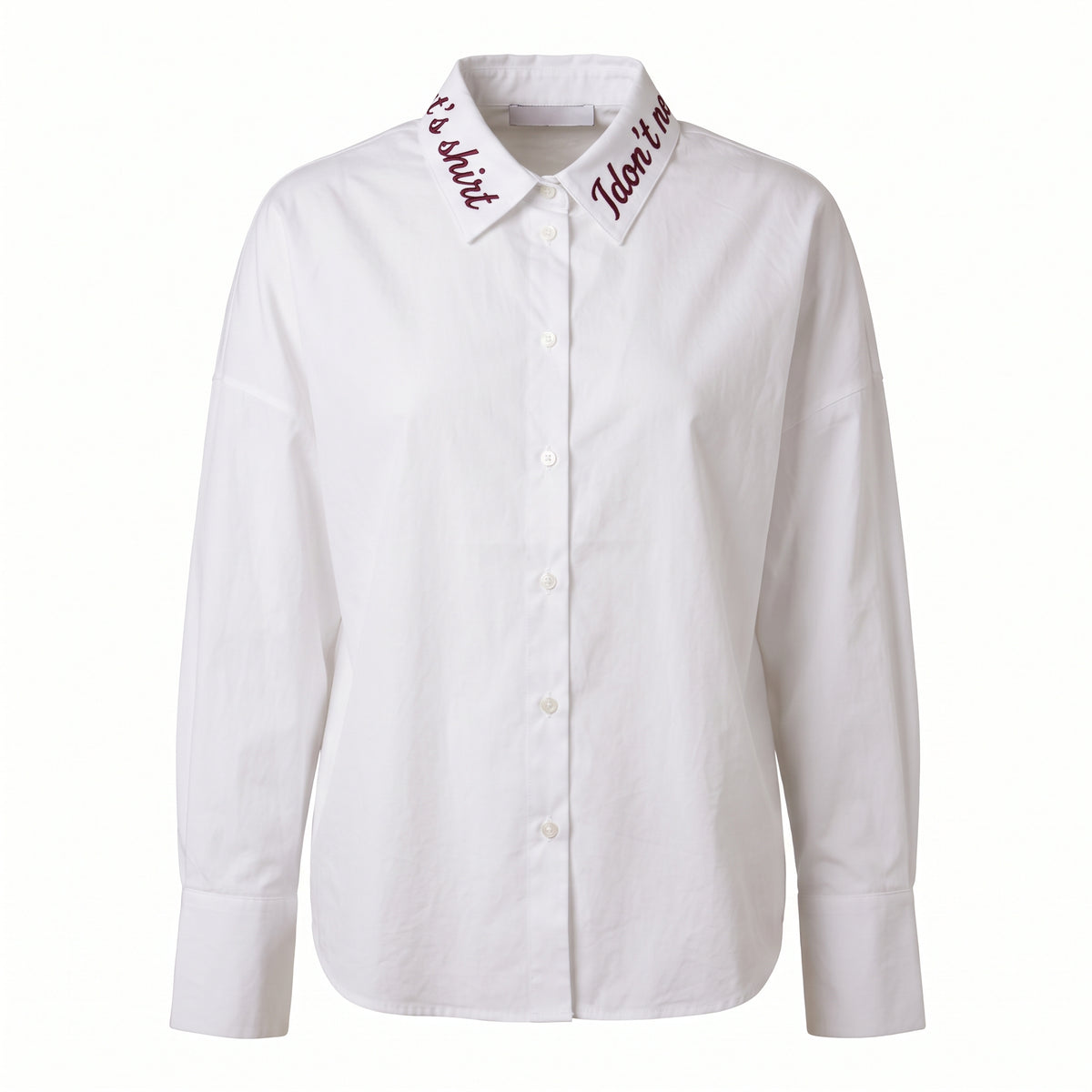 Camicia con colletto ricamato