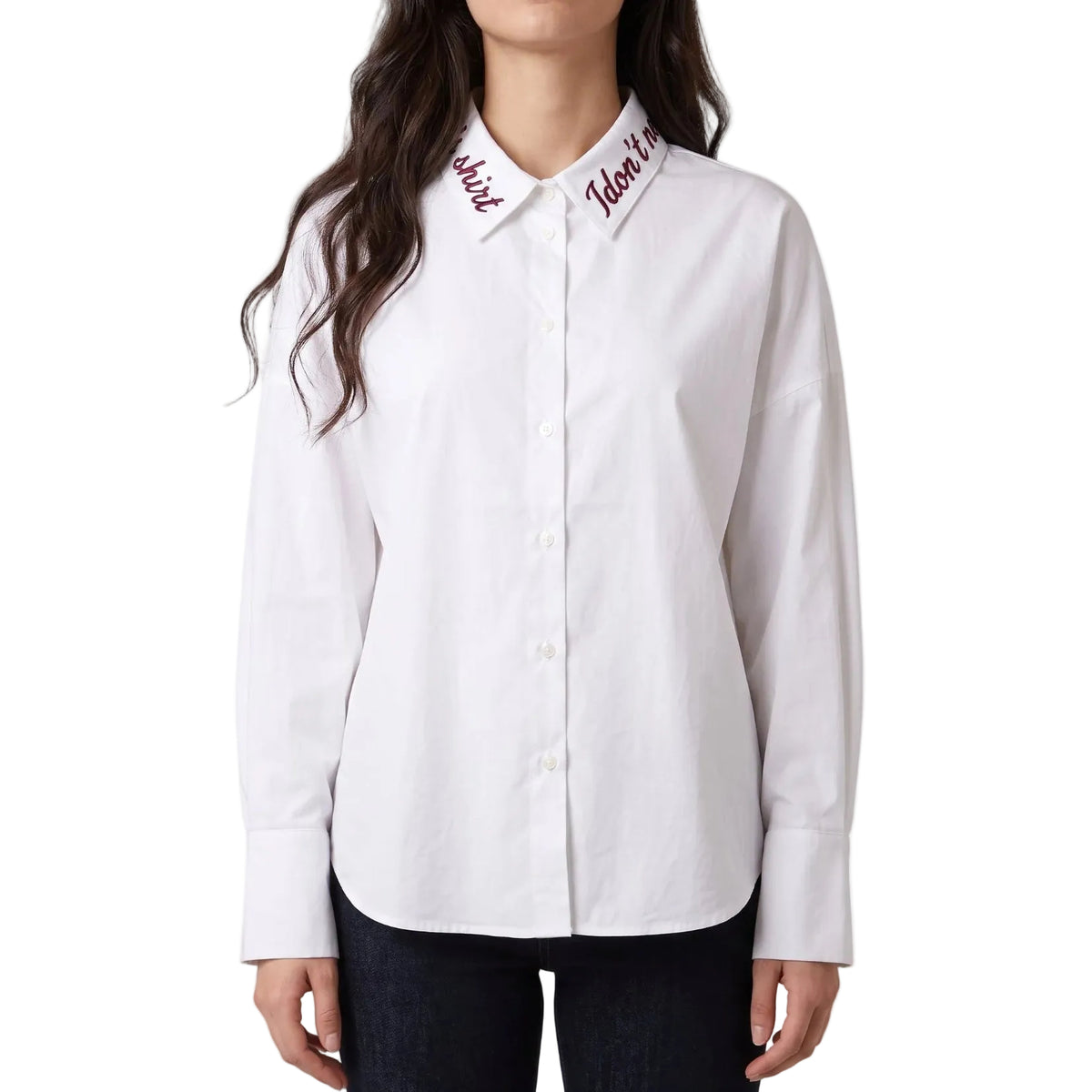 Camicia con colletto ricamato