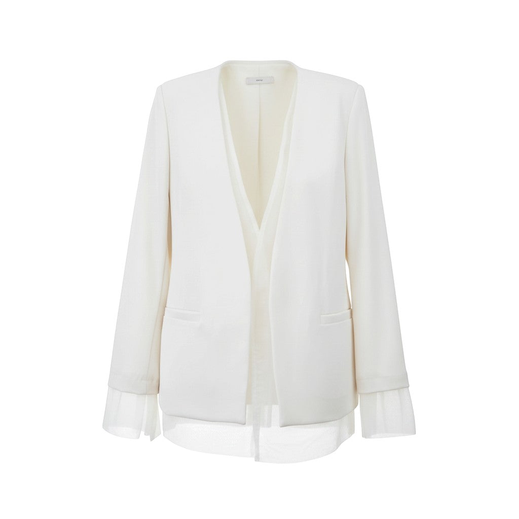 Blazer senza bottoni con tulle