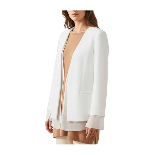 Blazer senza bottoni con tulle