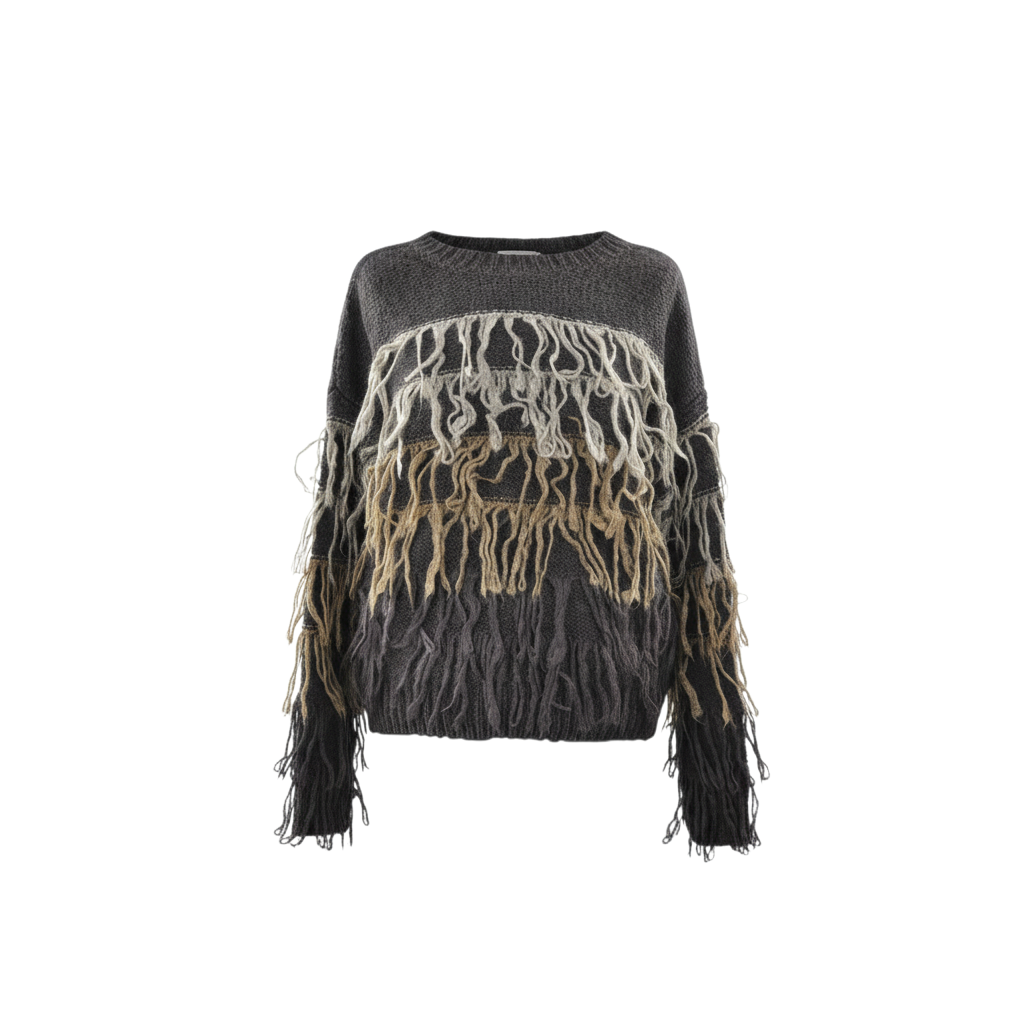 Maglia con dettagli in frange