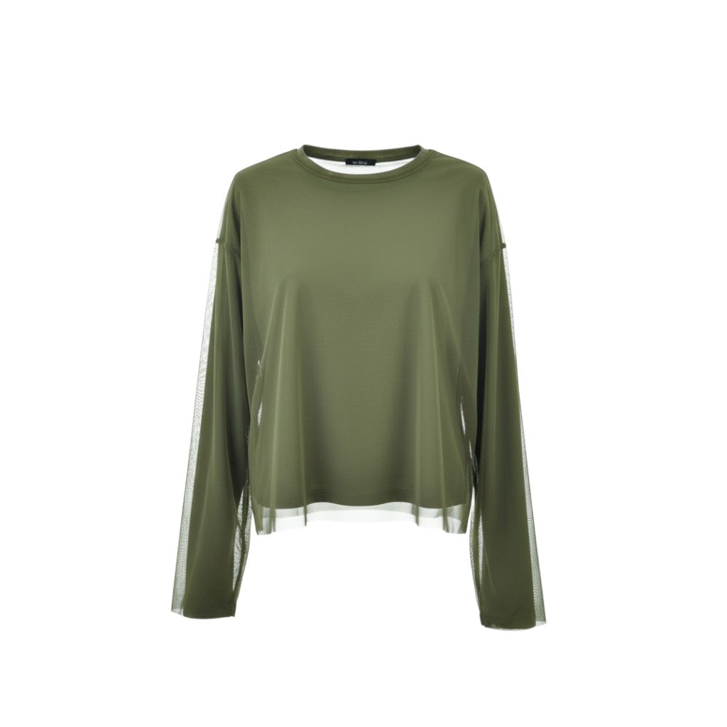Tulle overlay t-shirt
