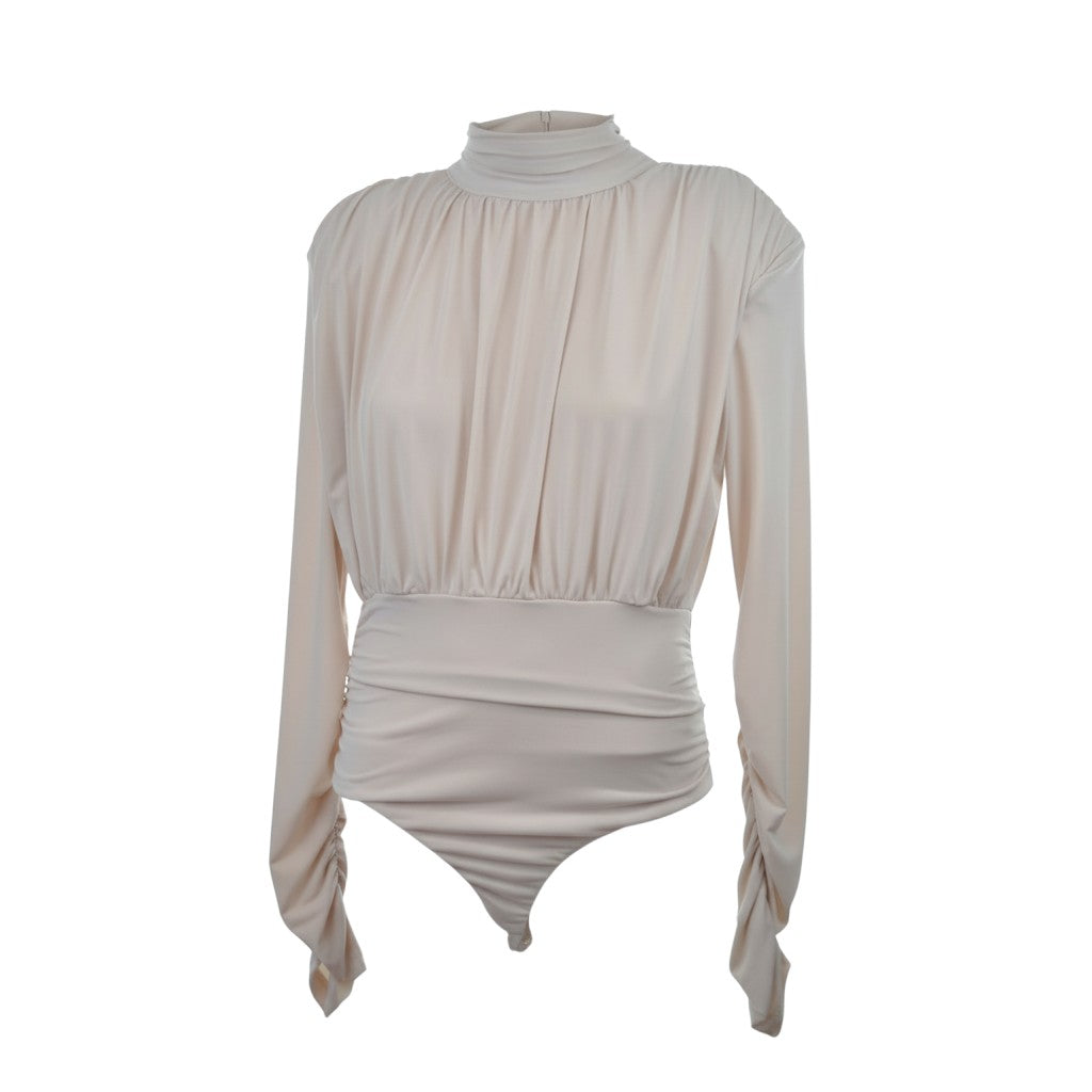 Body drappeggiato a manica lunga