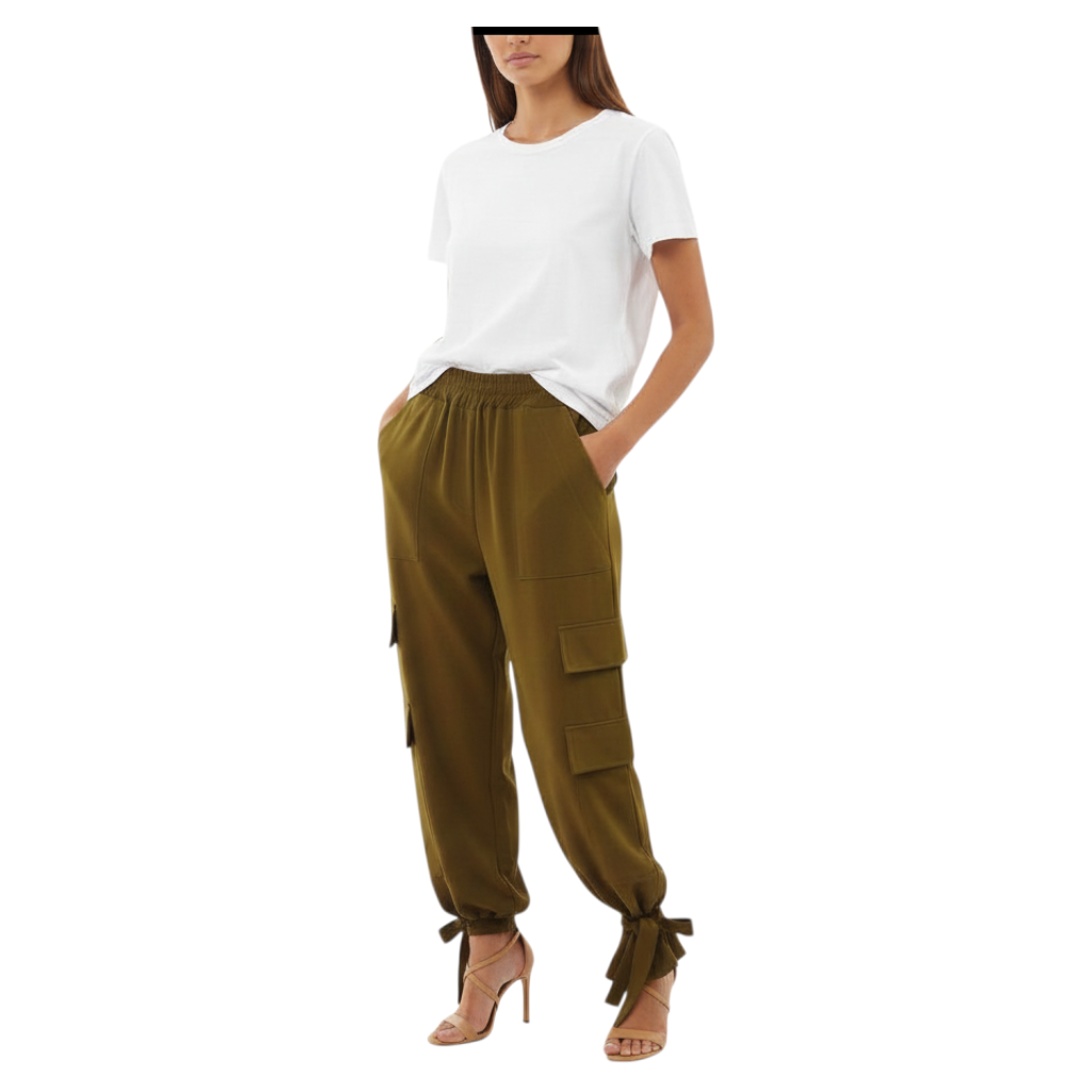 Pantalone cargo con fiocchi