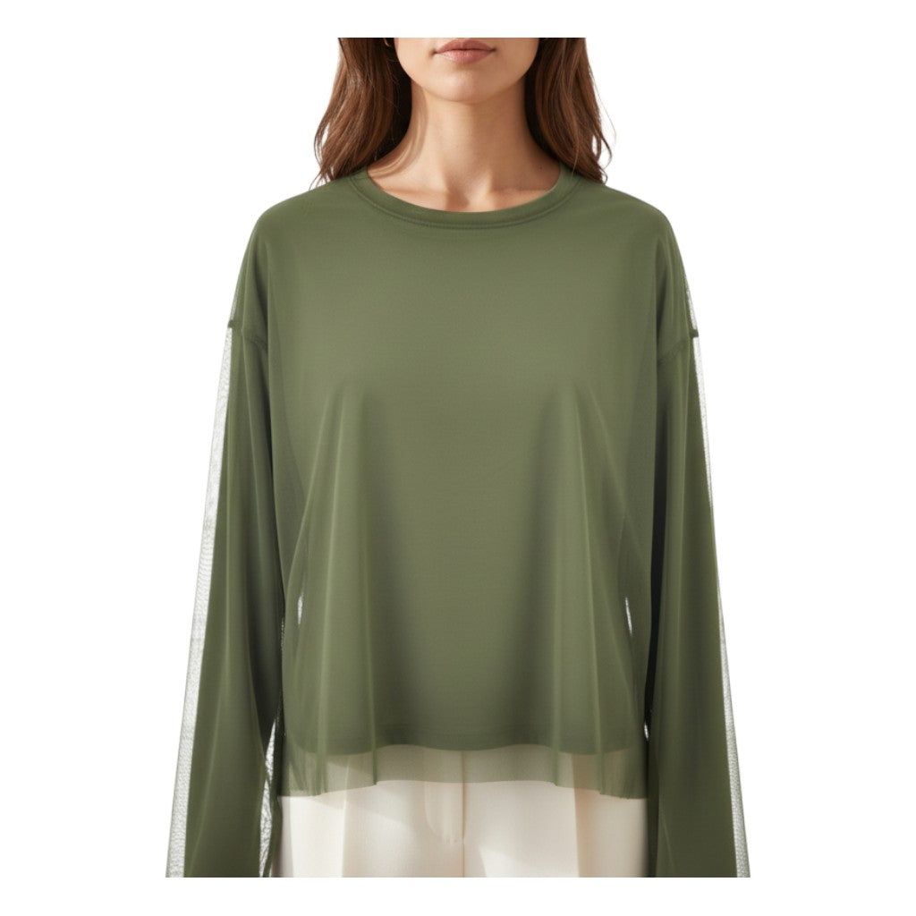 Tulle overlay t-shirt