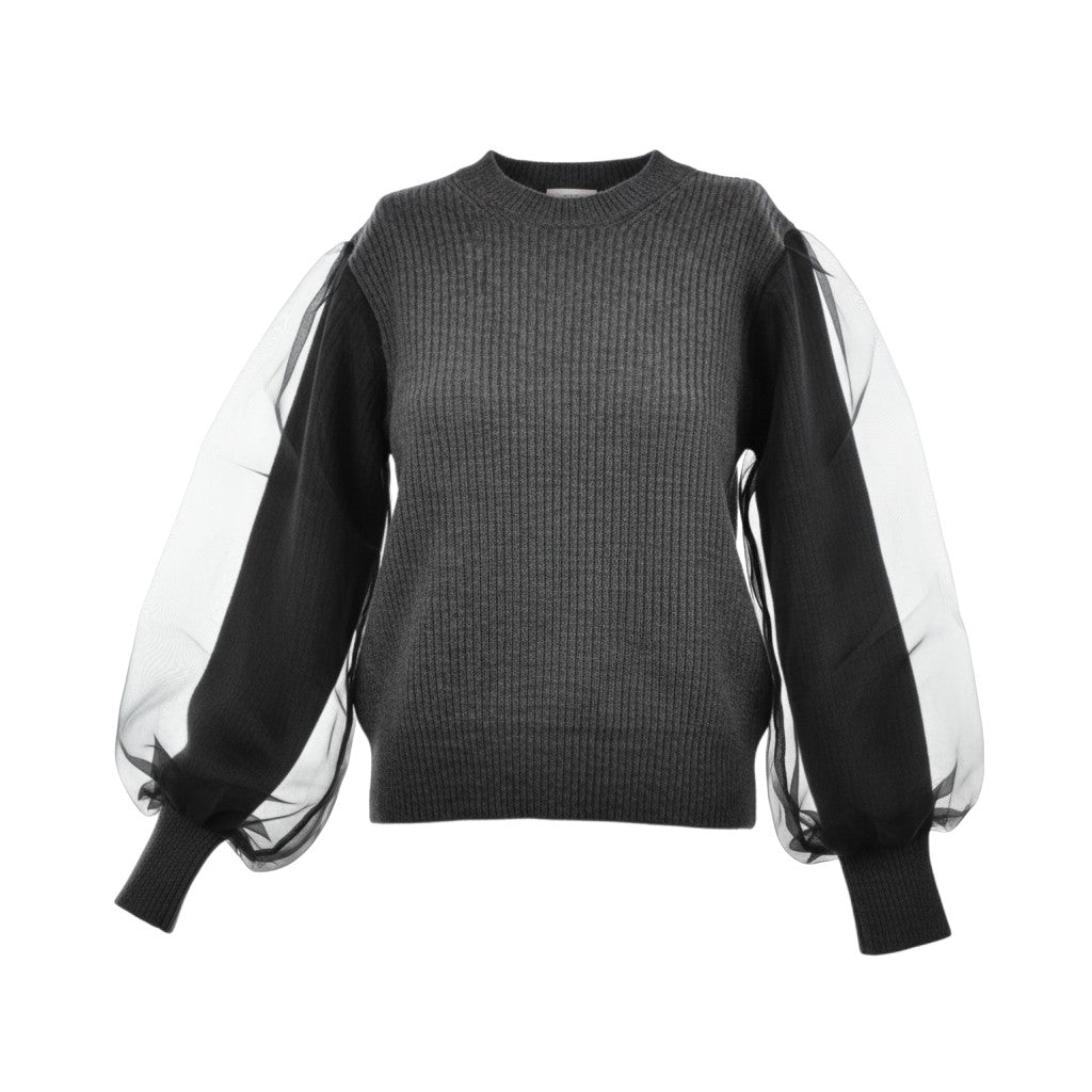 Pull in maglia inglese con organza