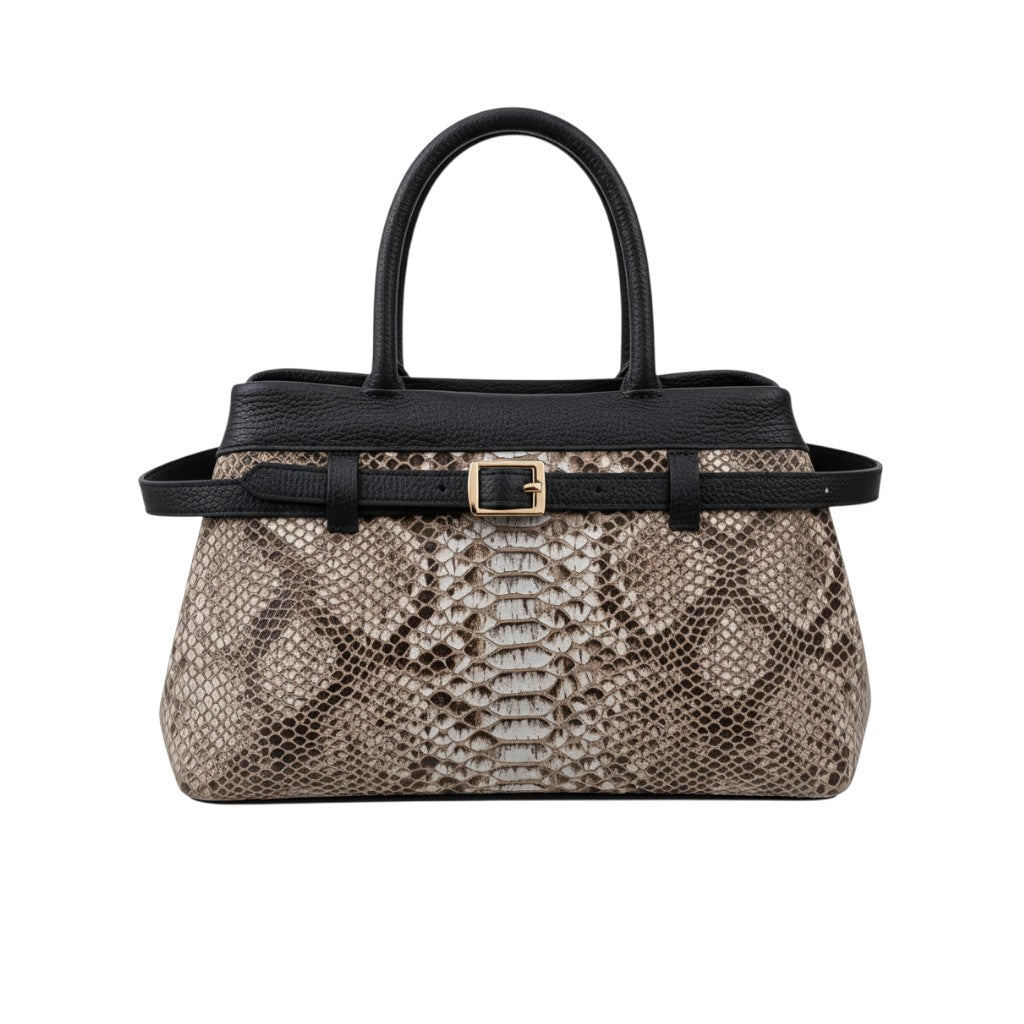 Borsa in pelle stampa pitone
