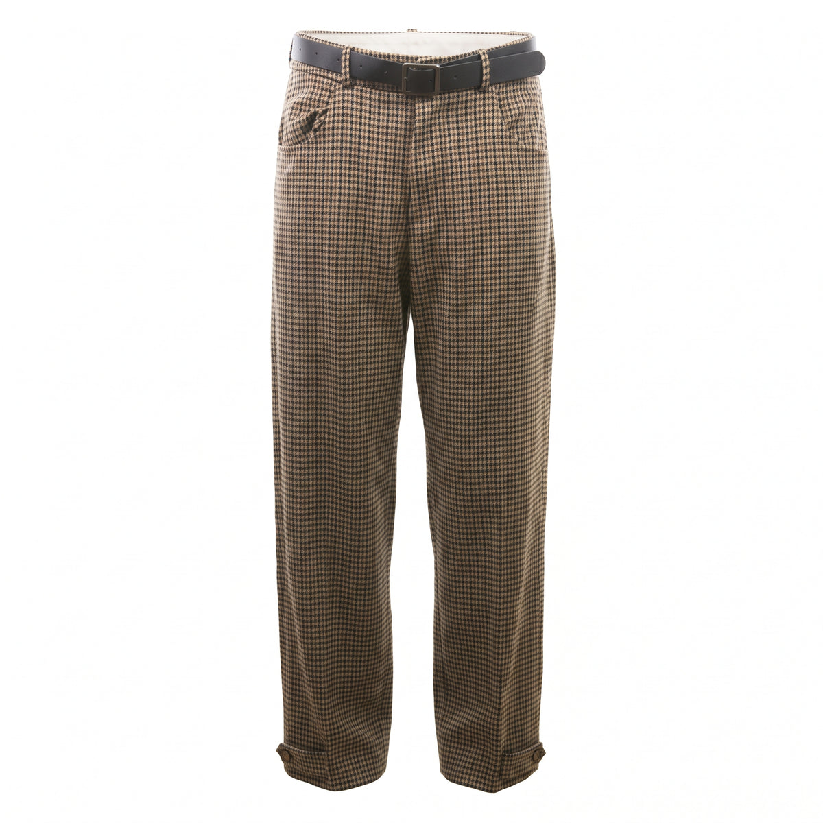 Pantalone a quadretti con fondo alamari