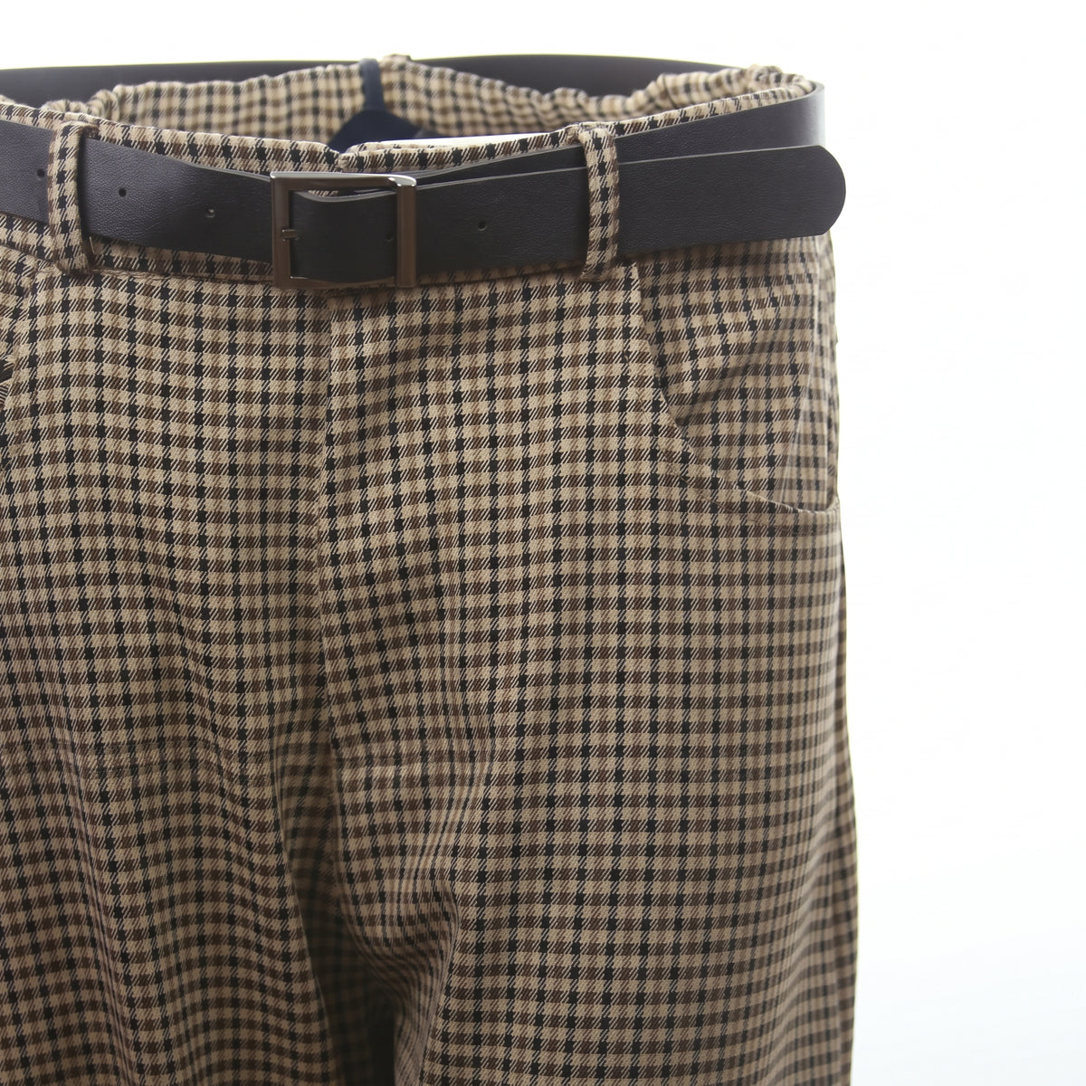 Pantalone a quadretti con fondo alamari