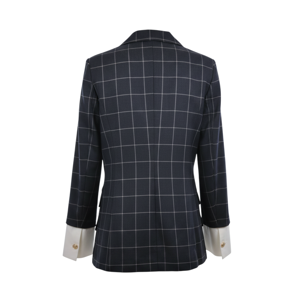 Blazer a quadri con polsino