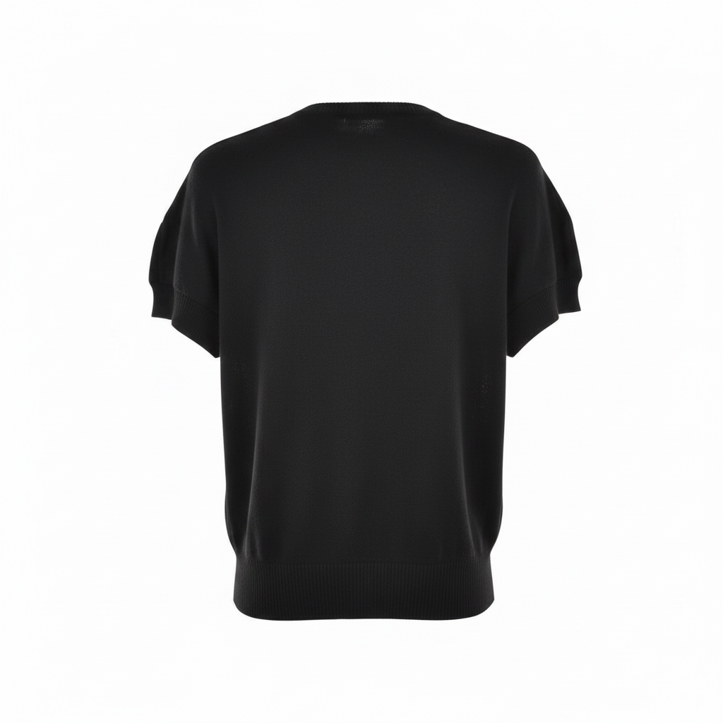 Maglia smanicata con applicazioni di organza