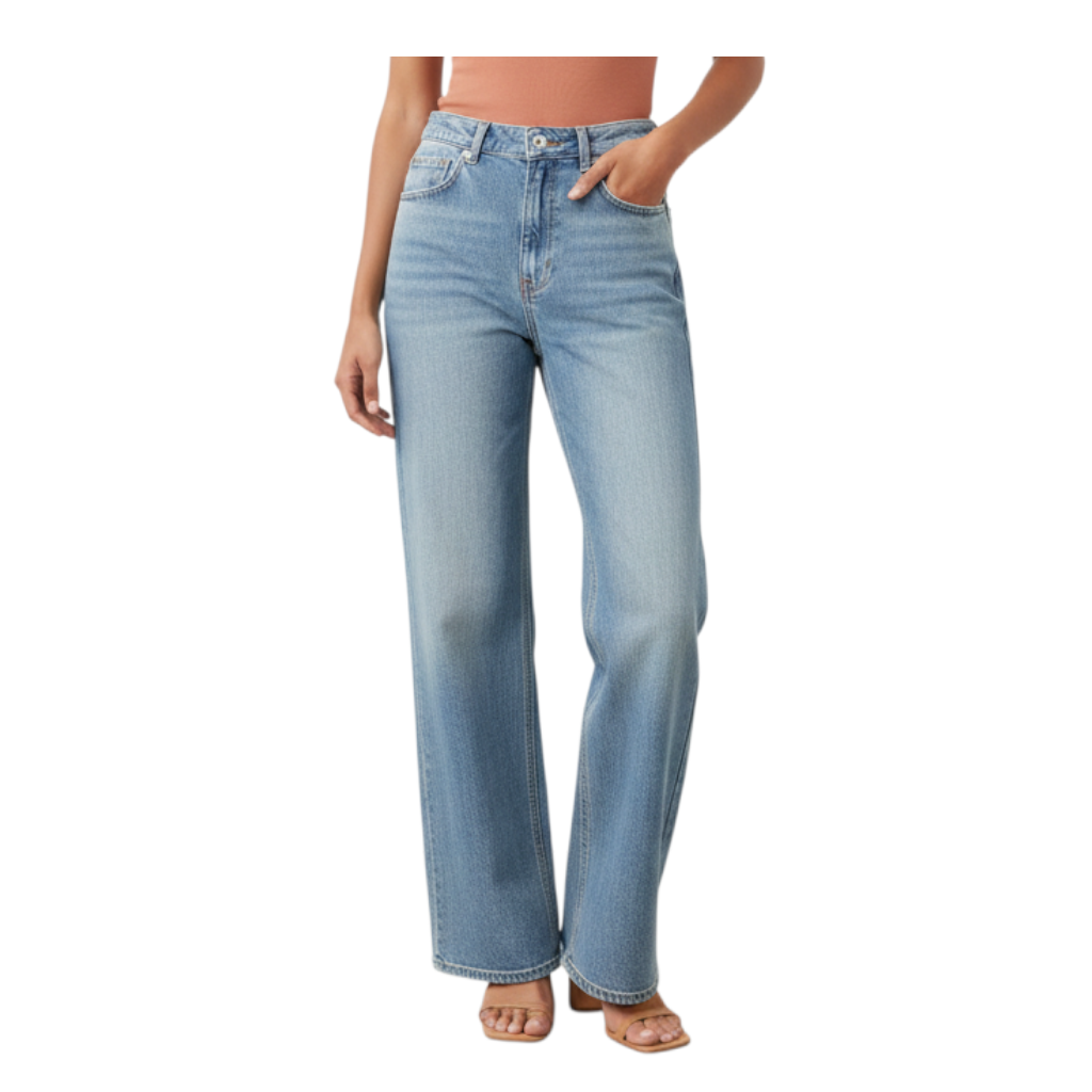 Jeans baggy Peg Fashion Store in denim azzurro con dettagli scintillanti, taglio ampio e confortevole