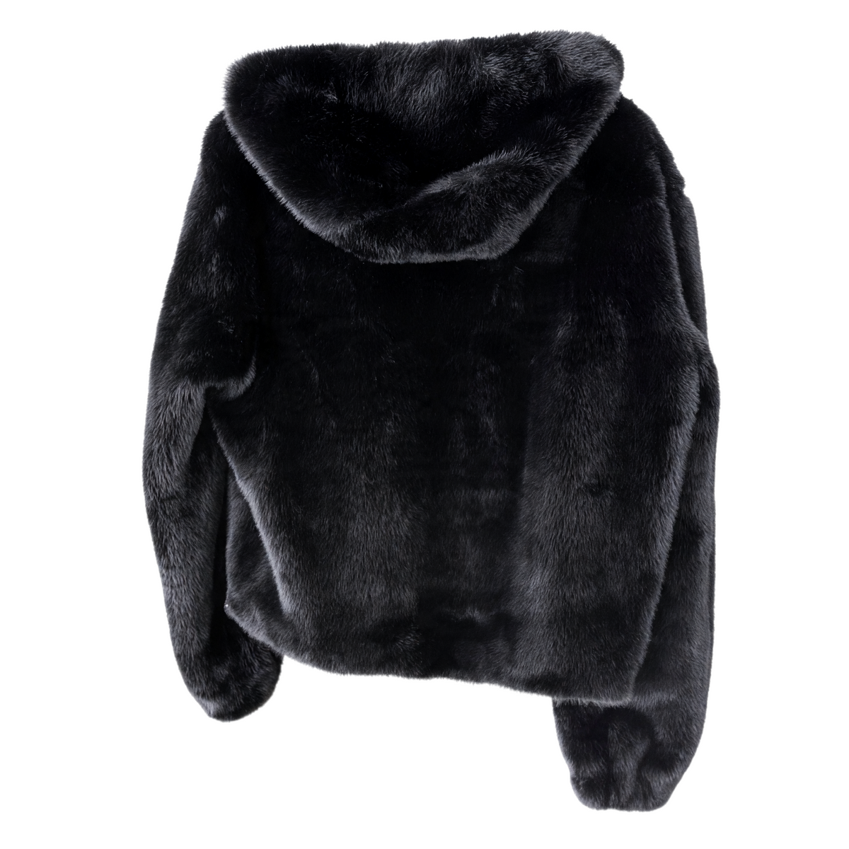 FAUX FUR JACKET WITH ZIP AND HOOD