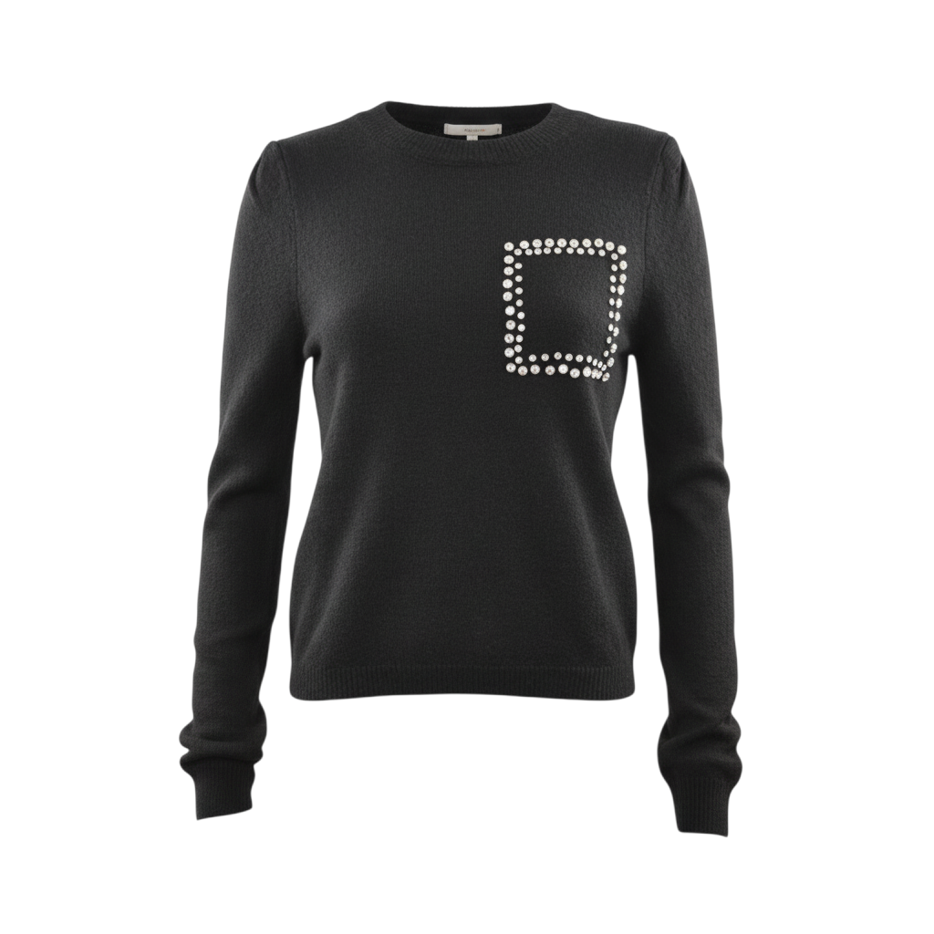 Maglia con taschino in strass