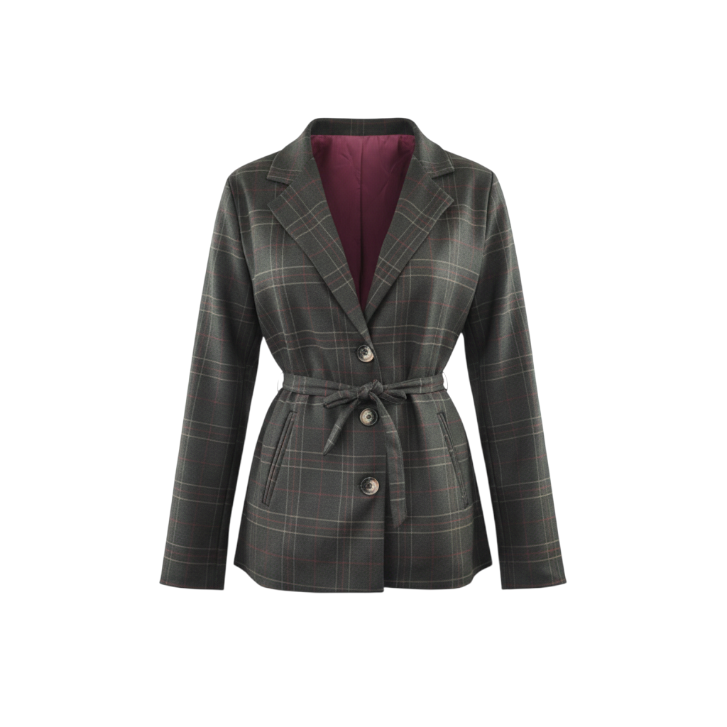Blazer con cintura in principe di Galles