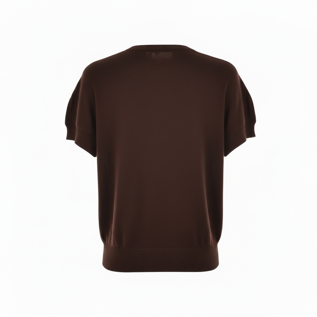 Maglia smanicata con applicazioni di organza