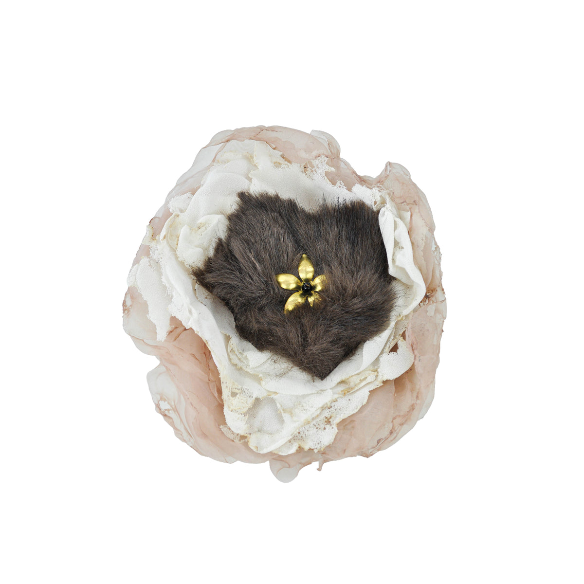 FAUX FUR BROOCH