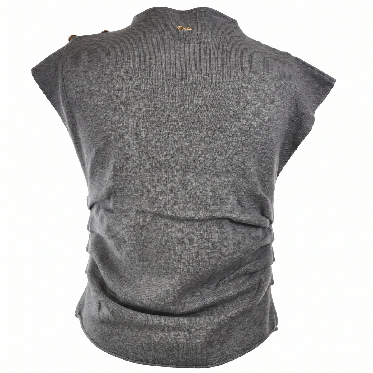 Pull smanicato con bottoni oro