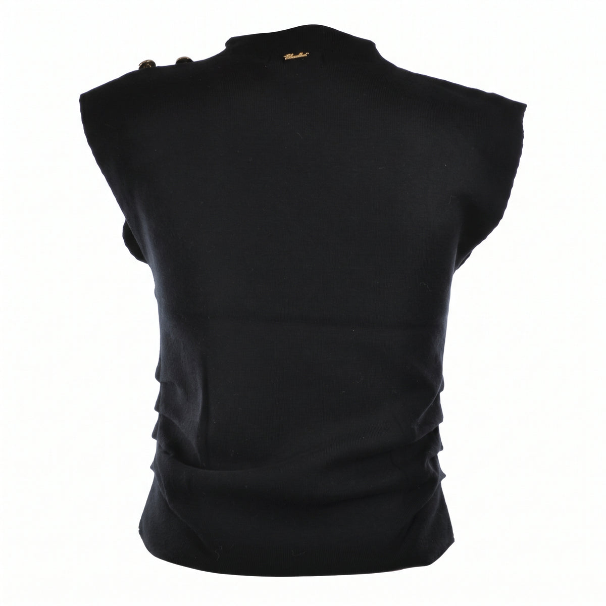 Pull smanicato con bottoni oro