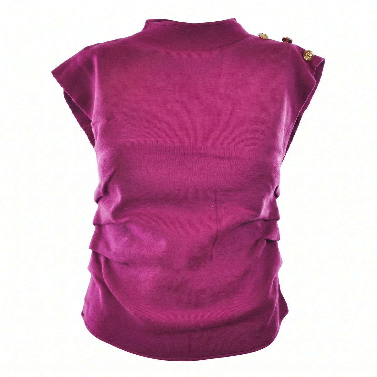 Pull smanicato con bottoni oro