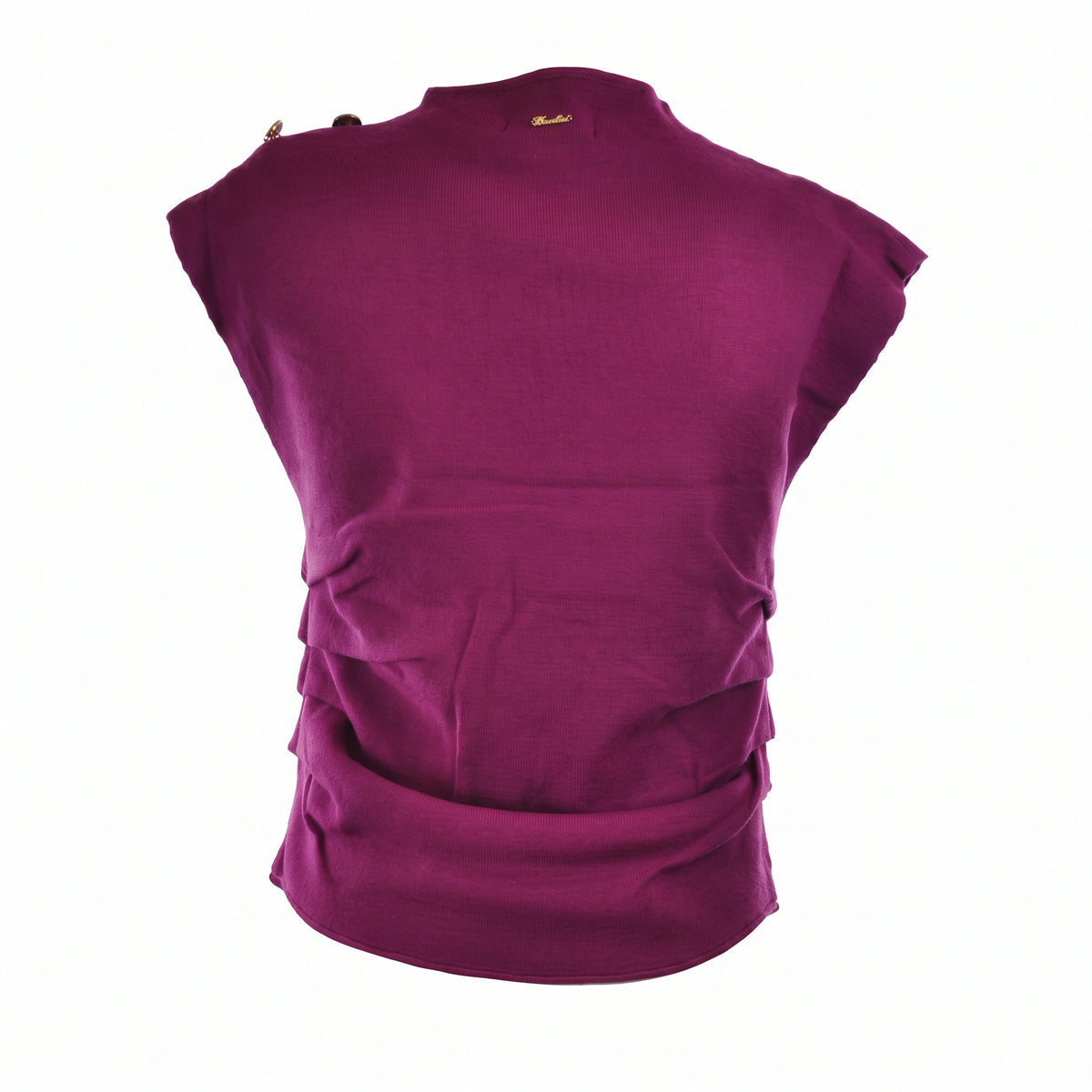 Pull smanicato con bottoni oro