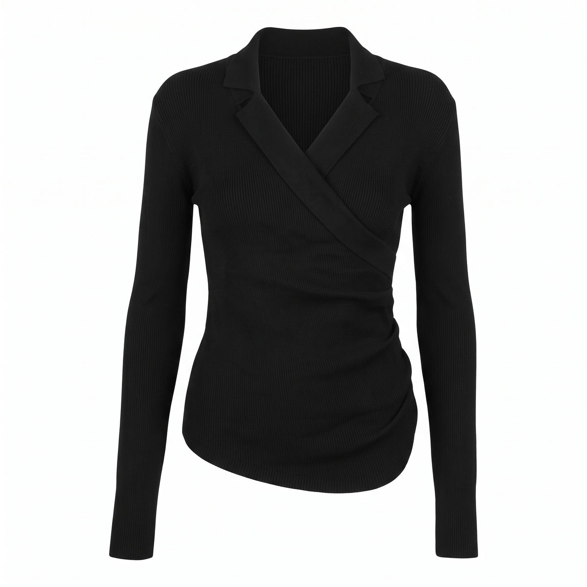 Maglia con costine e incrocio