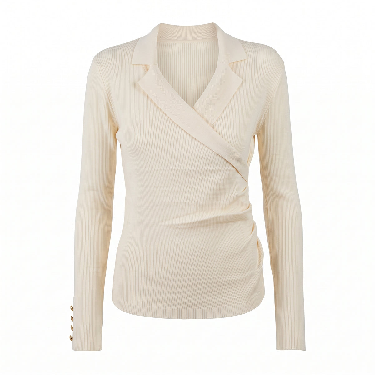 Maglia con costine e incrocio