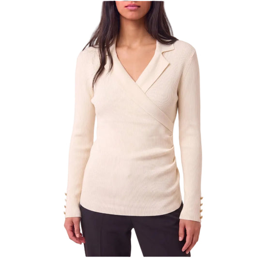 Maglia con costine e incrocio