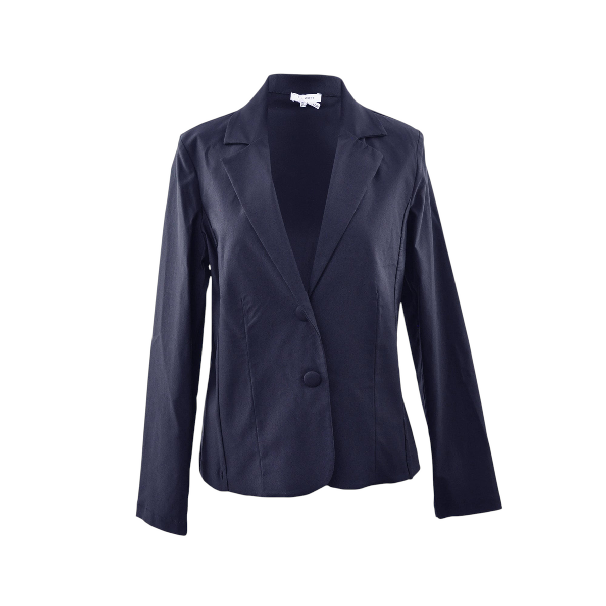 Blazer Peg Fashion Store blu scuro con due bottoni e tasche strutturate, dal taglio classico ed elegante.