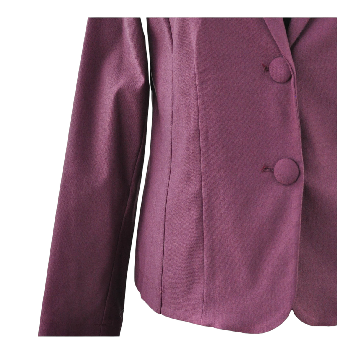 Blazer Peg Fashion Store color prugna con chiusura a due bottoni e taglio sartoriale elegante