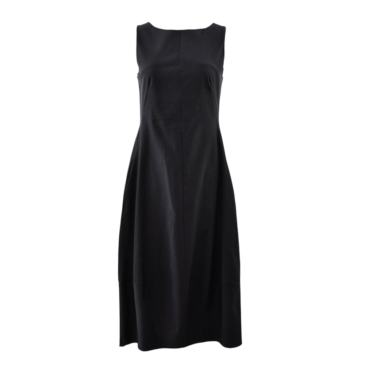 Abito midi nero a cannottiera Myastreet di Peg Fashion Store in tessuto fluido con scollo rotondo e linea dritta