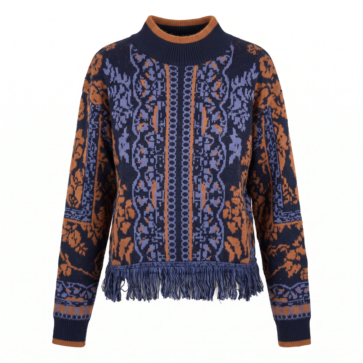 Maglia stampata con frange
