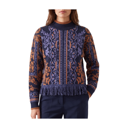 Maglia stampata con frange