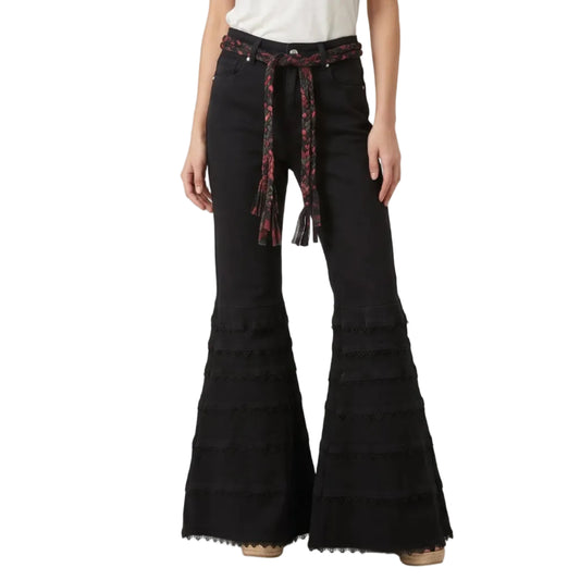 Jeans ricamati a zampa