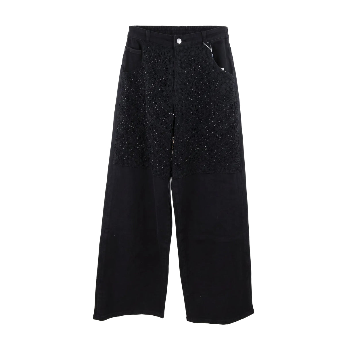 Jeans con ricami di perline