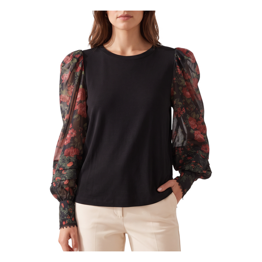 T-Shirt ricamate con stampe a fiori