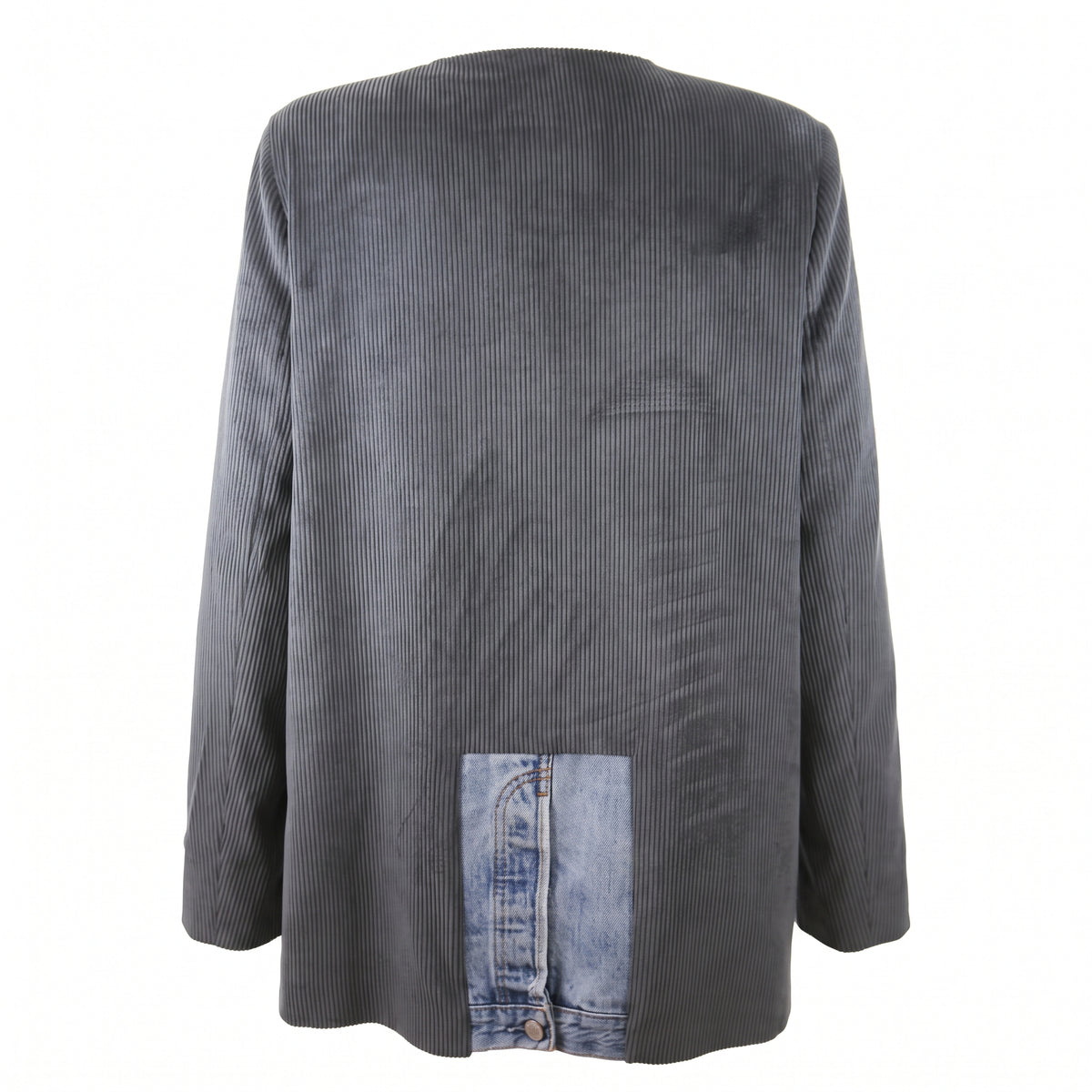 Blazer in velluto con patch jeans
