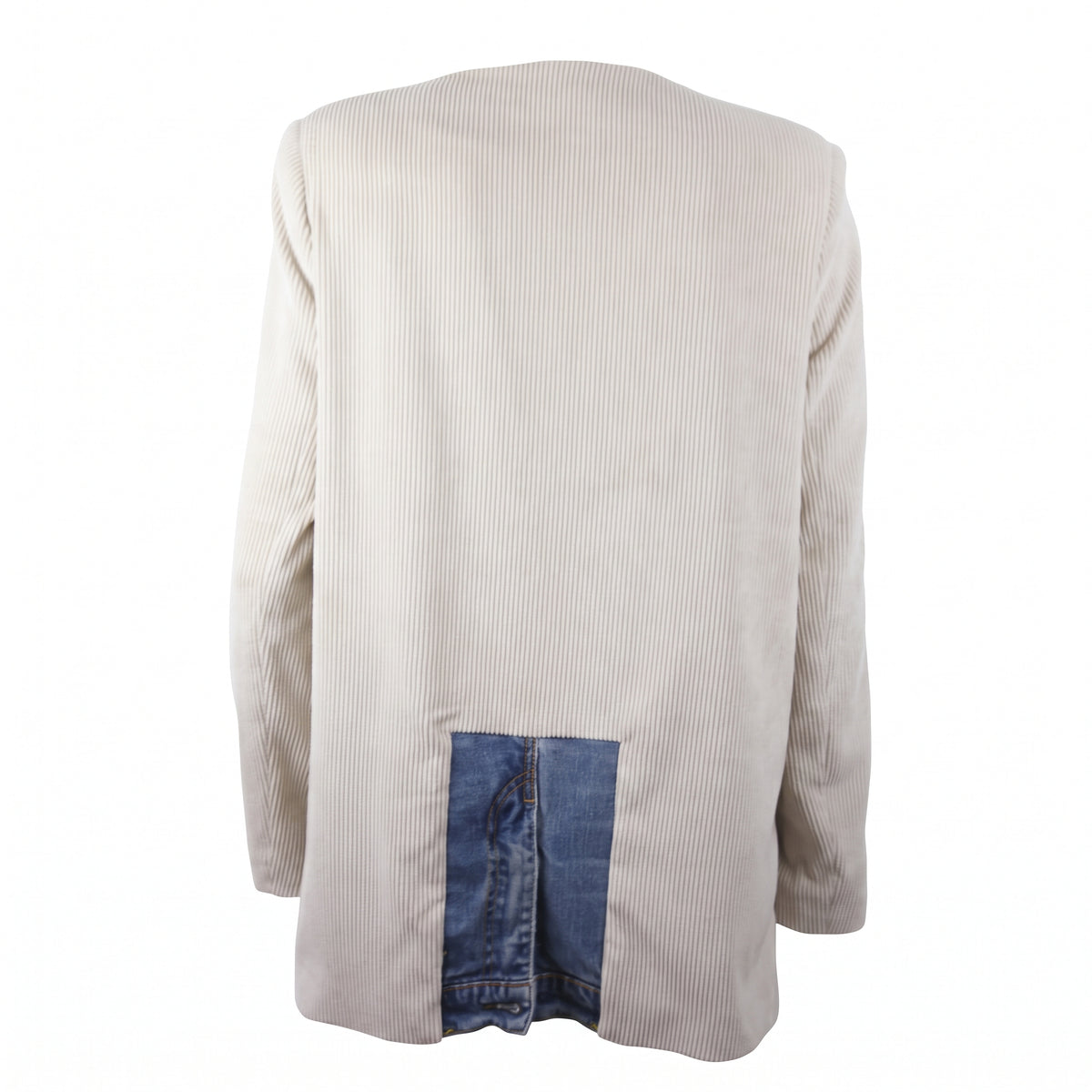 Blazer in velluto con patch jeans
