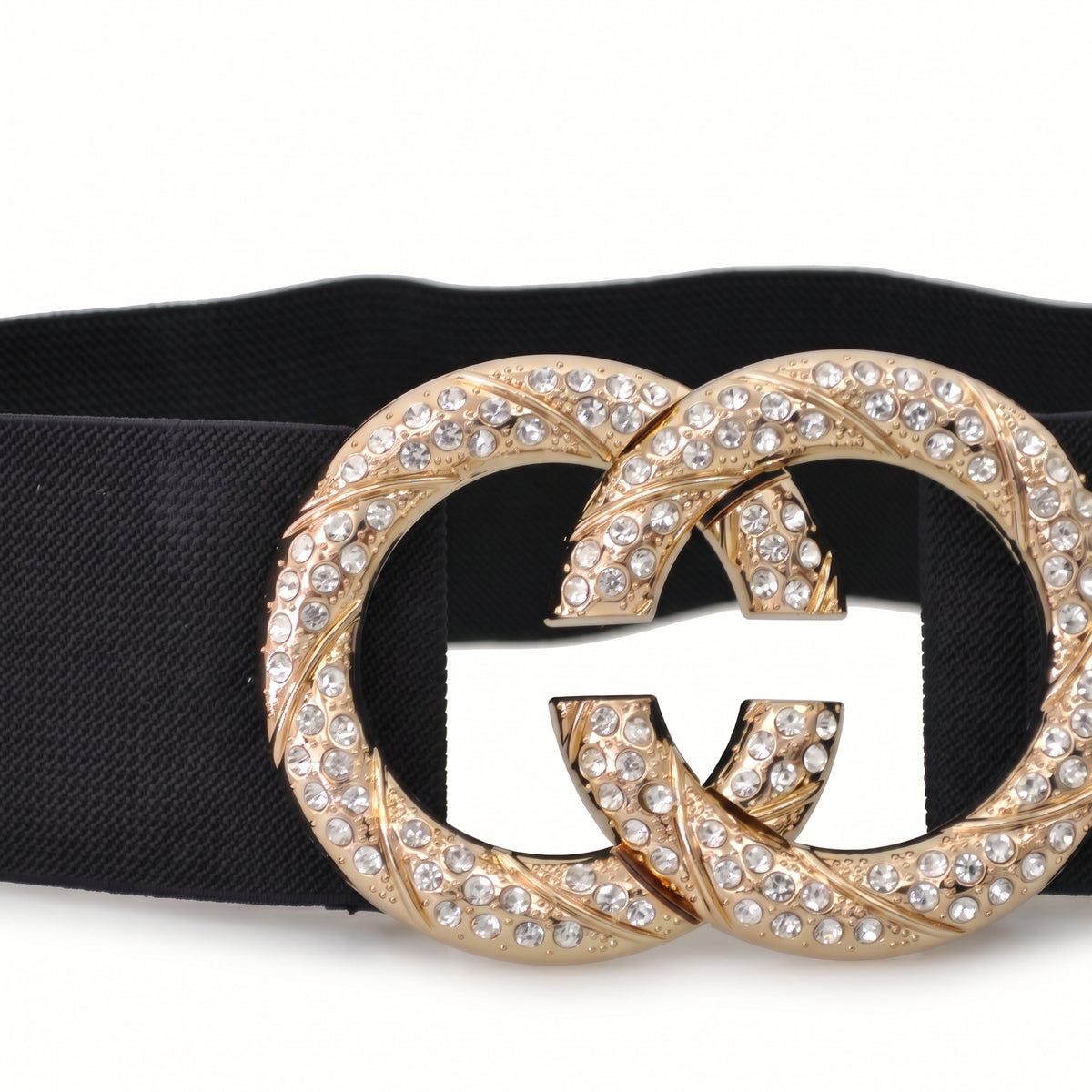 Cintura elastica con doppio cerchio di strass